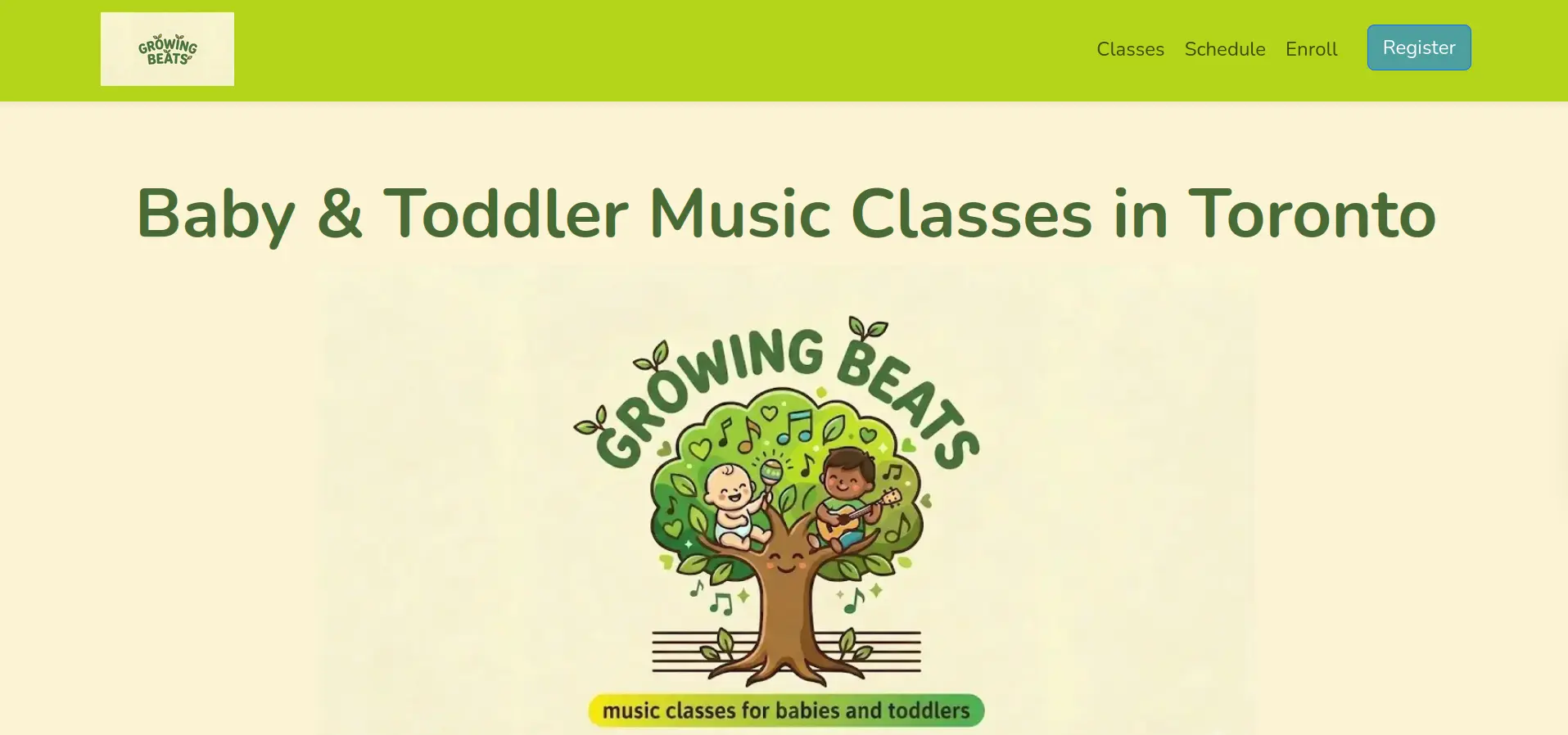 Toronto music school website for babies and toddlers – GrowingBeats.ca